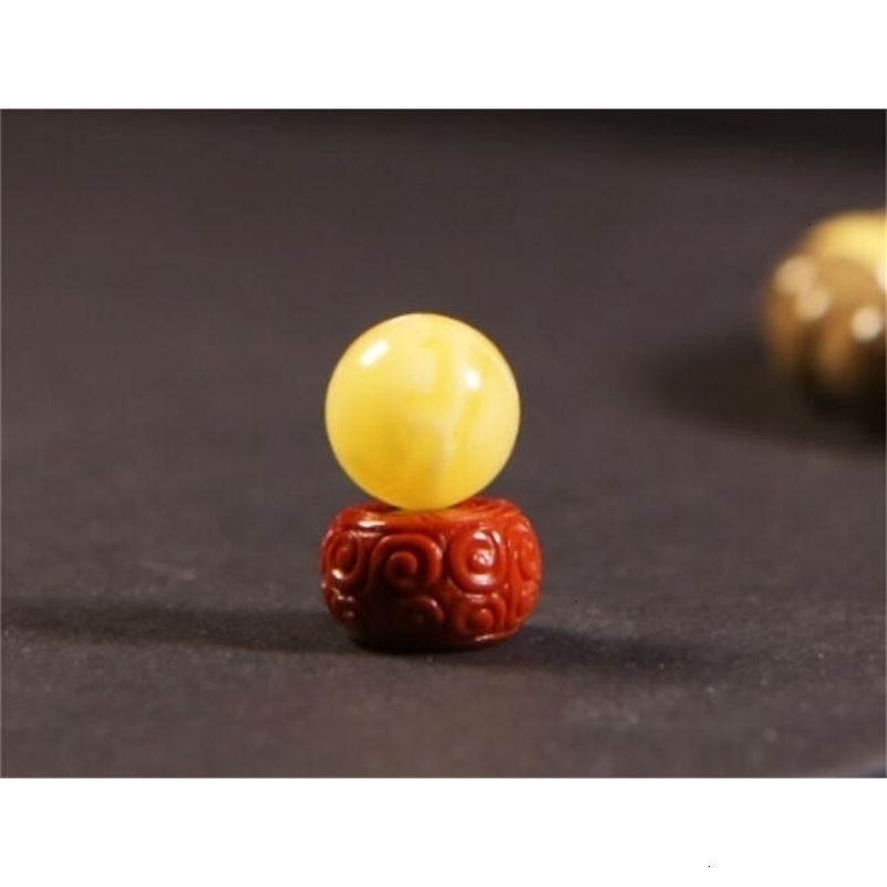 

Beaded Necklaces N111N138 Natural raw ore Russian white flower beeswax round beads decorated with loose single NN 230412