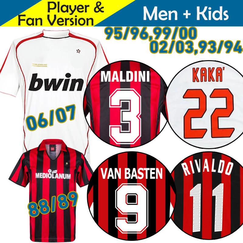 

AC MILANS Retro Maglia Soccer Jerseys KAKA MALDINI PIRLO 02 03 04 05 06 07 09 10 14 15 19 20 88 89 90 91 93 94 95 96 99 00 120th Anniversary Football Shirt 22/23 Maillot Classy, Kids away