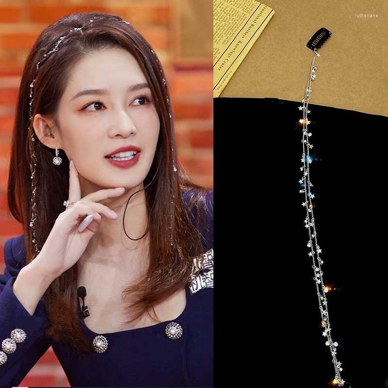 

Hair Clips Shiny Chain HairPin Braided Long Tassel Stars Crystal Barrettes Accessories Styling Headband Ornaments