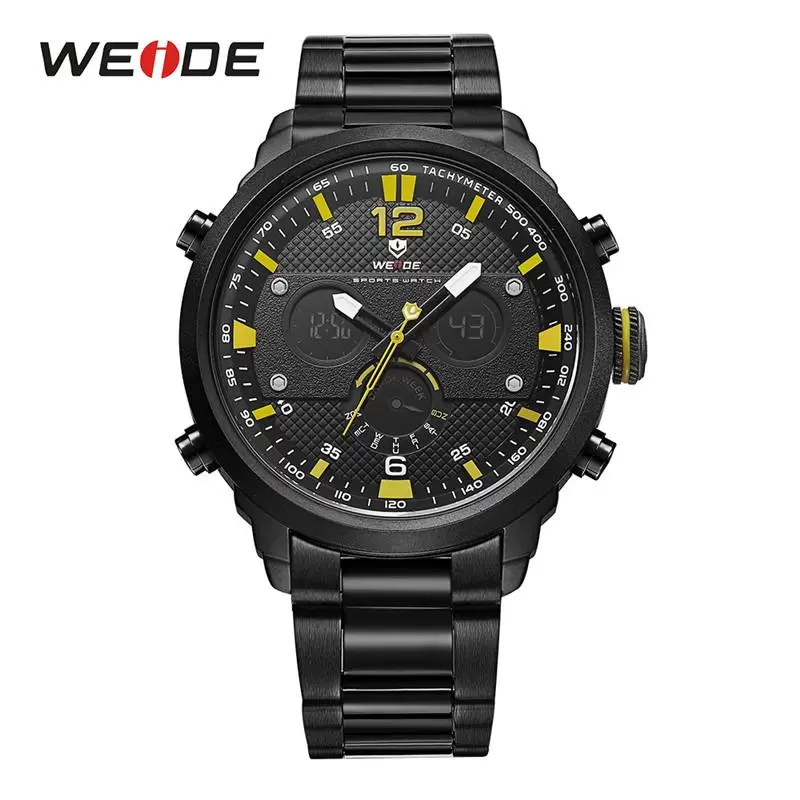 

2023 WEIDE Mens Sport Watches Top Luxury Brand Quartz Movement Water Resistant Relojes Hombre Fashion Casual Alarm Digital Wristwatch Clock, Color-3