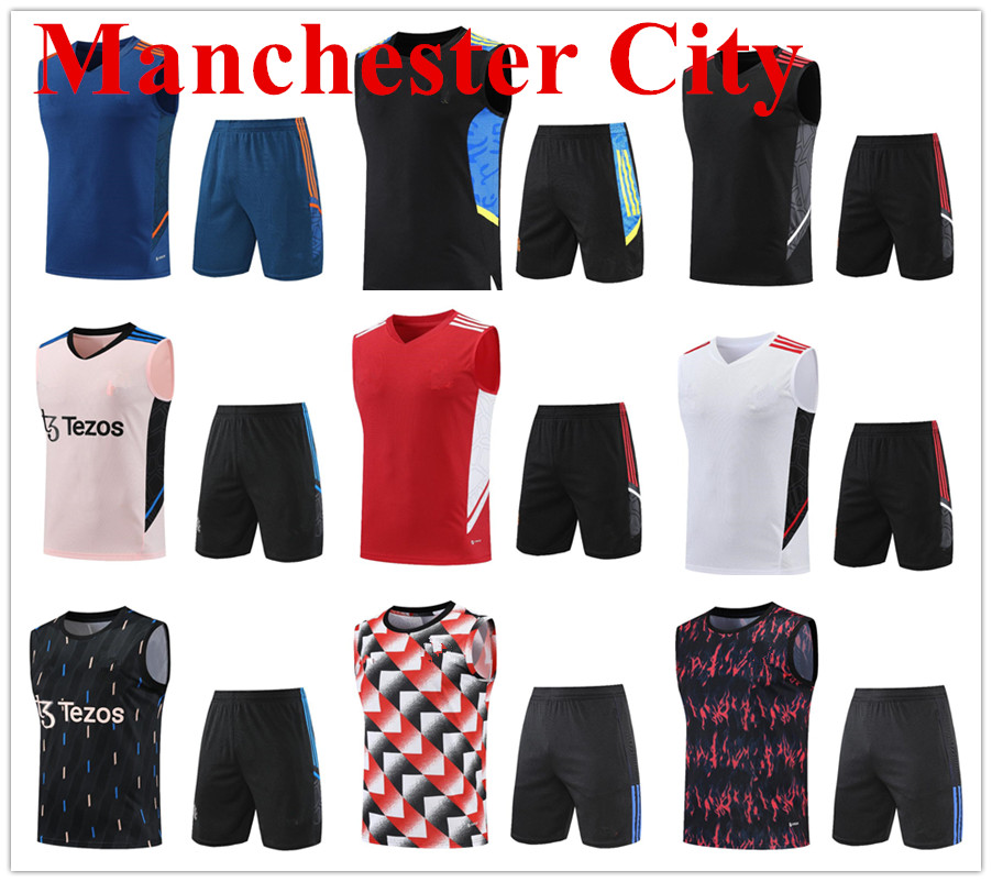 

22 23 MANCHESTER SANCHO soccer Tracksuits suit UNITEDs uniforms men kids kit sets chandal training FERNANDES RASHFORD UTD Short sleeved vest Sportswear