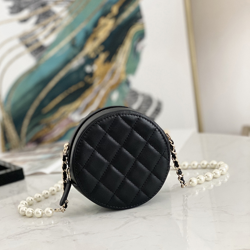 

Luxury Cosmetic Bag Designer Pearl Bag 12CM Genuine Leather Shoulder Bag High Imitation Lipstick Bag With Box ZC287