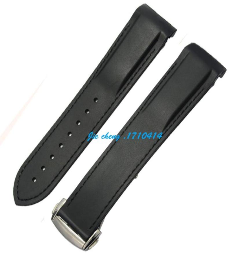 

20mm 22mm NEW TOP GRADE Black Waterproof Diving Silicone Rubber Watch band Bands Straps with Silver Buckle for Omega WATCH9362134