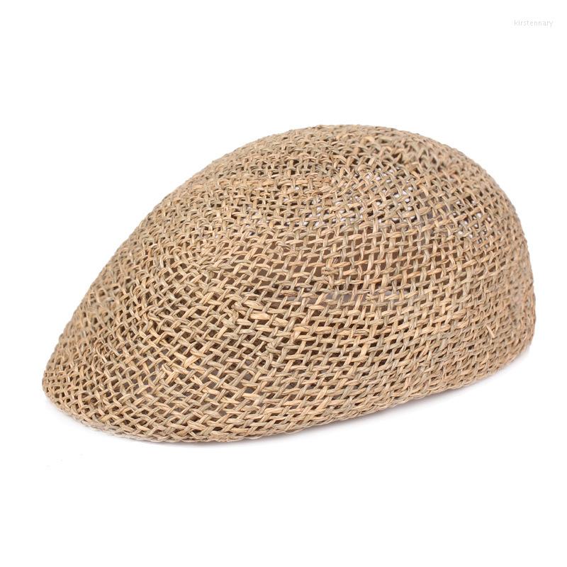 

Berets Summer Handmade Straw Hats For Men And Women Outdoor Breathable Sun Visor Cap Sunhat Beach Hat Casual Sboy Caps, Octagonal
