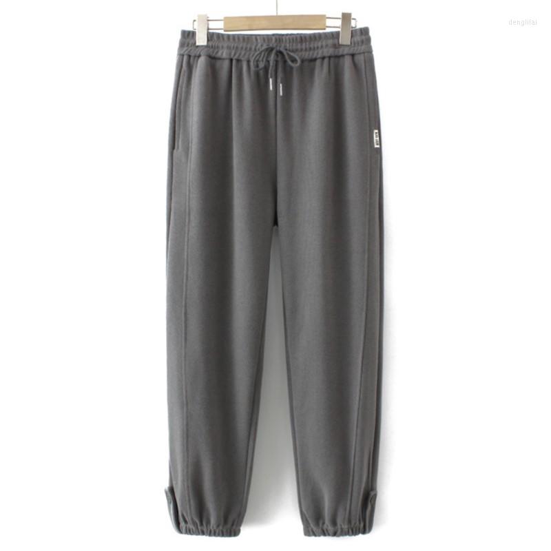 

Pants 4XL Plus Size Harem Women 2023 Spring Comfort Elastic Waist Stretch Bottoms Pocket Label Sweatpants Oversize Curve Clothes, Beige