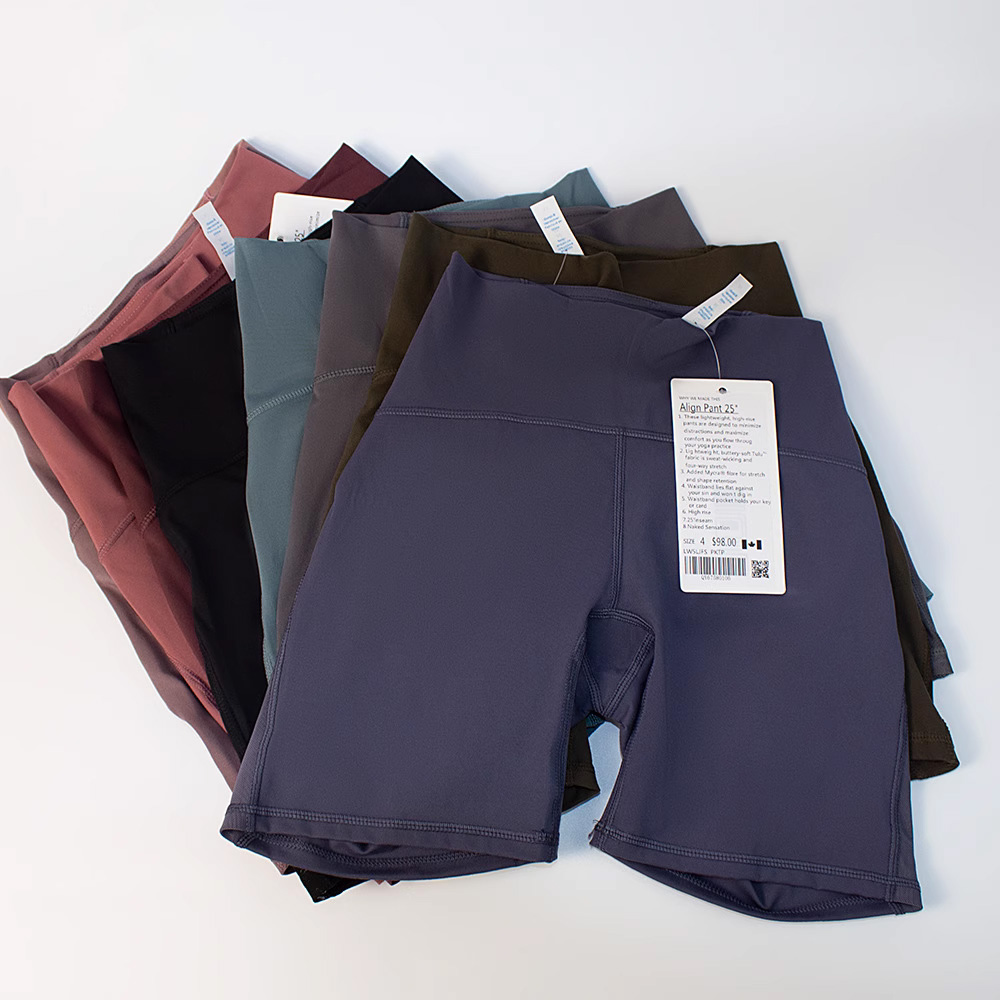 

Lu yoga suit align women's sports high waist shorts ot yoga outfit yoga shorts women's 4-point pants high elastic double brushed sexy tights, Purple