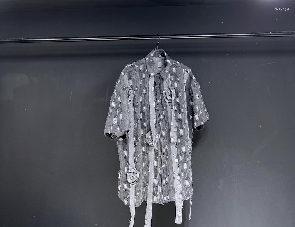 

Men's Casual Shirts Q0451 Fashion Men's 2023 Runway Luxury European Design Party Style Clothing, Picture shown