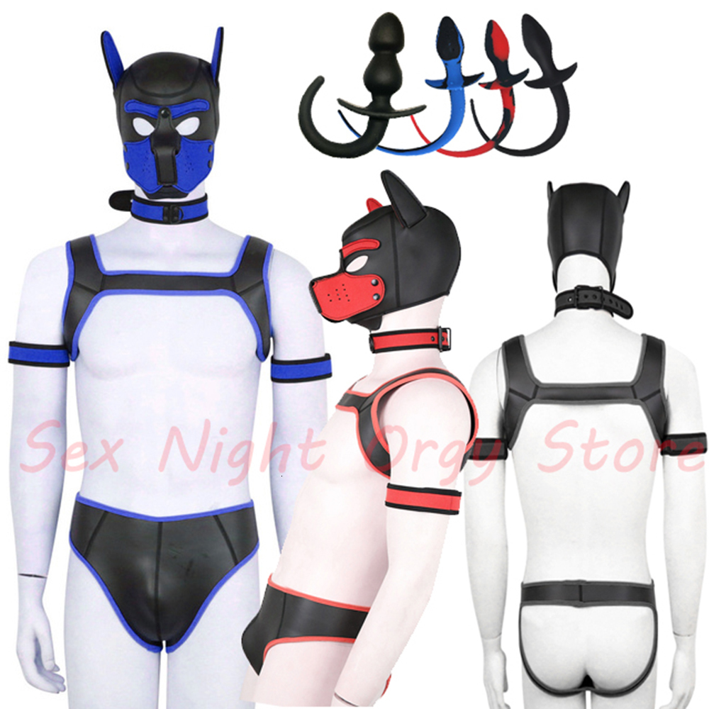 

Adult Toys Puppy Play Dog Hood Mask/Collar/Armband/Tail/Pants Bdsm Toys Chest Strap Bondage Sexy Costume Slave Pup Role Play Fantasy SM Set 230413