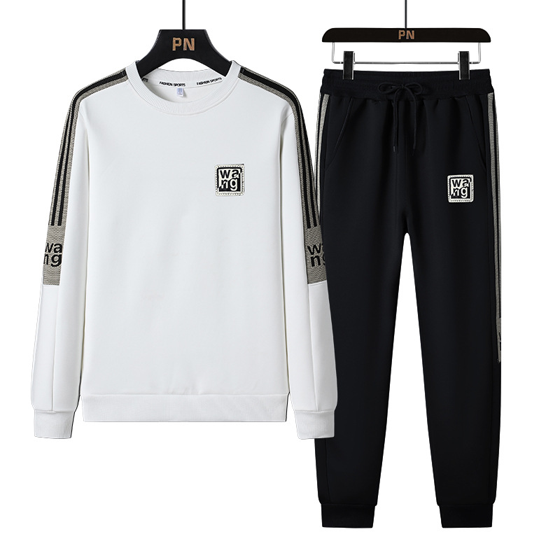 

Designer Tracksuits Suit Letters Print Sports Set Men's Spring Autumn Round neck sweater and pants Two Piece Set, Black