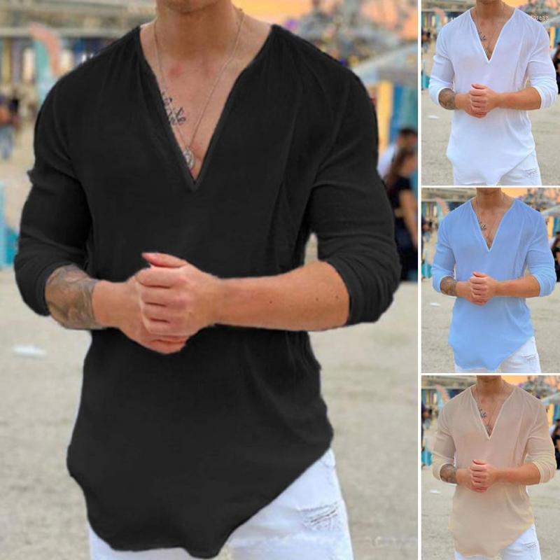 

Men's Casual Shirts Slim Fit Men T-Shirt Deep V-neck Dress Up Indoor Outdoor Firm Stitching Summer Shirt For Daily Life, Blue