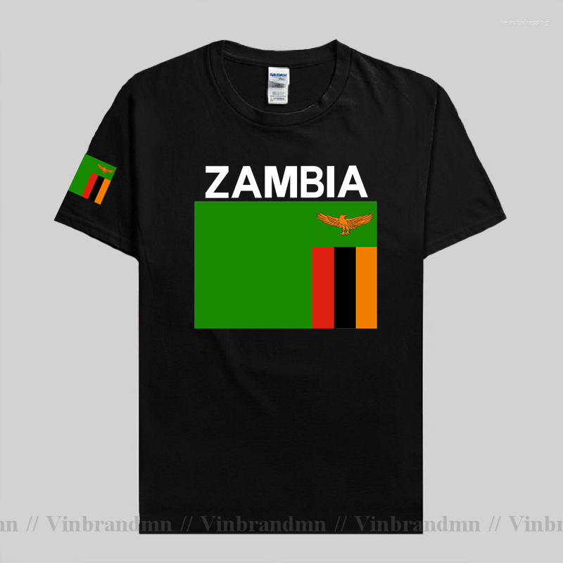 

Men's T Shirts Republic Of Zambia Zambian Mens Tshirts Nation Team Tshirt Cotton T-shirt Clothing Tees Country Flag Sporting ZMB, Dark gray