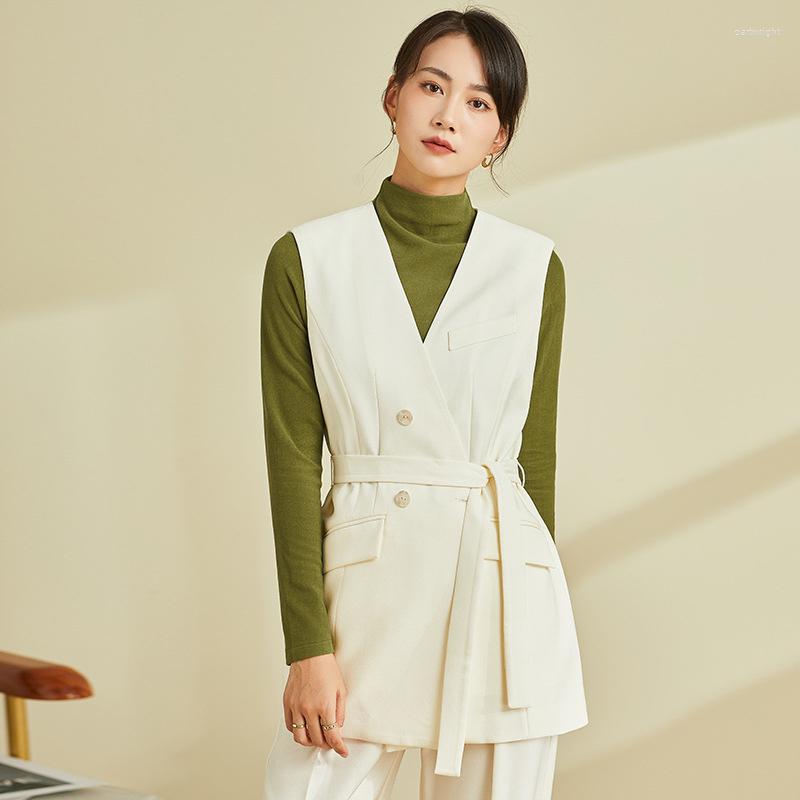 

Women's Vests 2023 Spring Arrival Waistcoat Vest Women's Fashion Sleeveless Jacket Without Flat Collar Or Closure 63095, Blackwithoutcollar