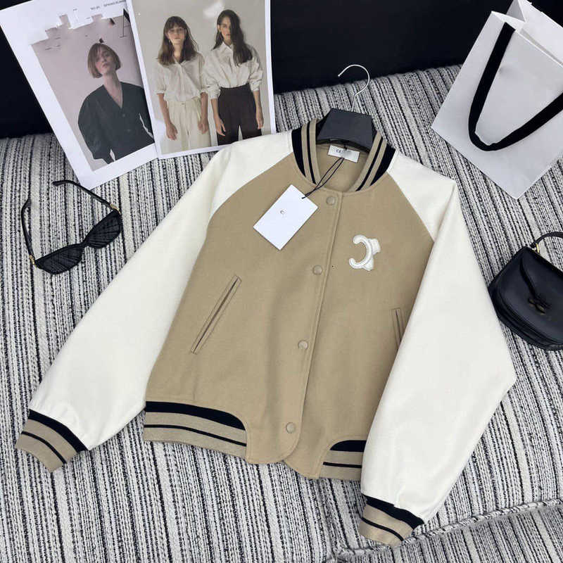 Women`s Jackets designer Autumn and Winter New CE Nanyou Gaoding Casual Sports Style Korean Minority Fashion Embroidery Contrast Color Baseball Coat UQAN