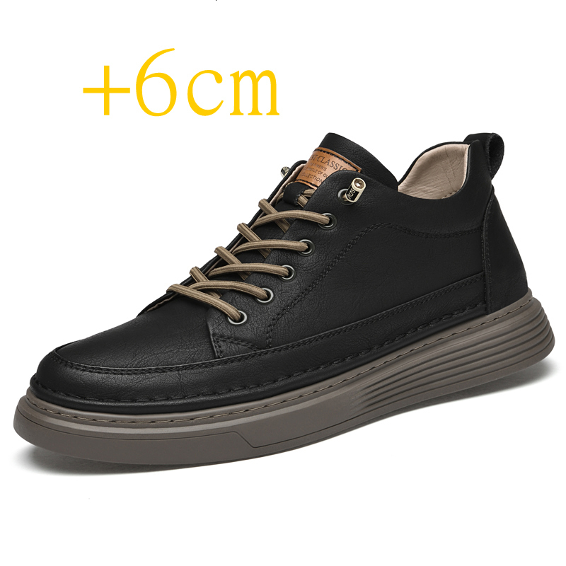 

Dress Shoes Genuine Leather Heightening Shoes Elevator Shoes Height Increase Shoes Men Height Increase Insole 6CM Men Sneakers Sport Shoes 230413, Auburn