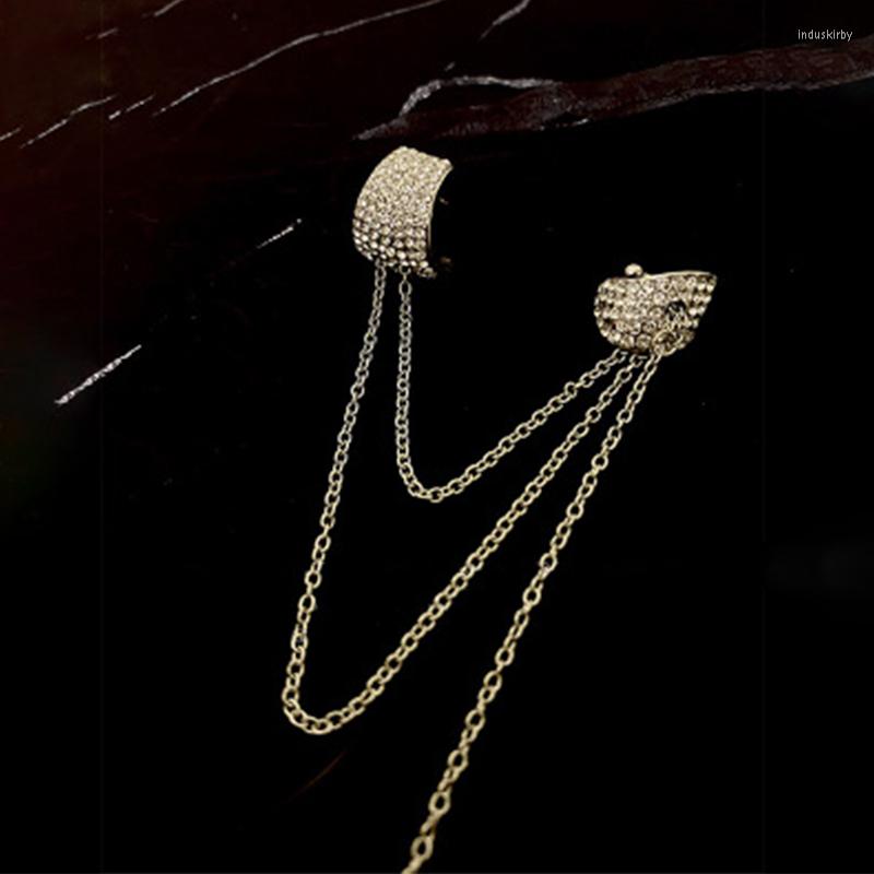 

Backs Earrings Fashion Asymmetric Long Tassel Chain Cuff For Women Girls Butterfly Ear Bones Clip Ear-hook Jewelry Party Gift