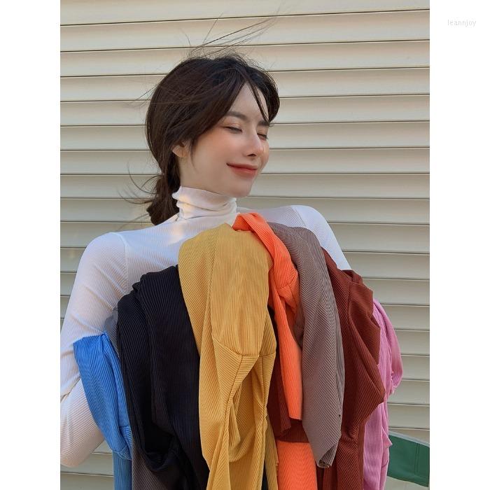 

Women's T Shirts Inside With Long Sleeve T-shirt High Collar Bottoming Shirt Women's Autumn And Winter Foreign Style 2023 Slim Top, See chart