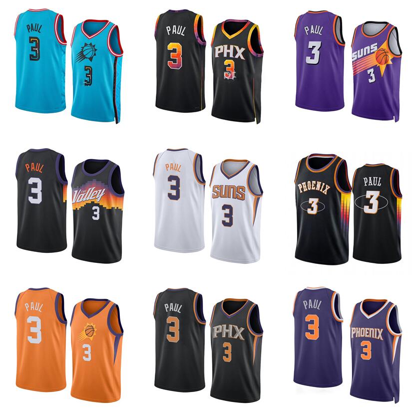 

Suns Chris Paul Basketball jerseys S-XXL 2022-23 white blue Men Women kids city jersey, With logo