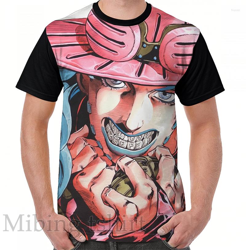 

Men's T Shirts Funny Print Men Shirt Women Tops Tee Gyro Zeppeli JoJos Bizarre Adventure Steel Ball Run Graphic T-Shirt O-neck Tshirts
