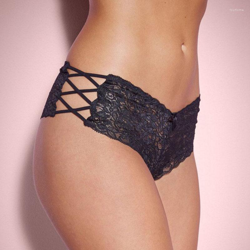 

Women' Panties Women Sexy Lace Low-waist Underwear Female String Breathable Lingerie Temptation Embroidery Ultra Thin Comfortable, Black