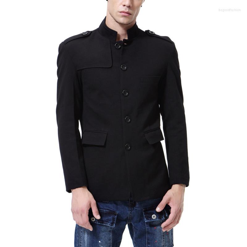 

Men' Suits Chinese Style Mens Blazer Men Casual Stand Collar Male Business Fashion Clothes Slim Fit Coat Jacket Size -2XL, Black