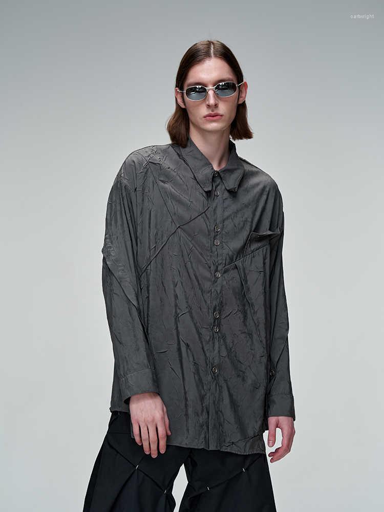 

Men's Casual Shirts Hj0134 Fashion Men's 2023 Runway Luxury European Design Party Style Clothing, Dark grey