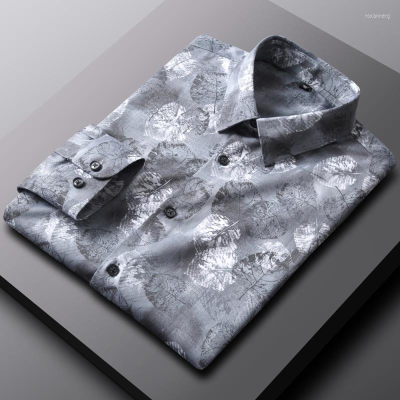 

Men's Dress Shirts Men's Bamboo-fiber Stretchy Casual Floral Print Without Pocket Wrinkle Free Soft Long Sleeve Standard-fit Striped, 26217