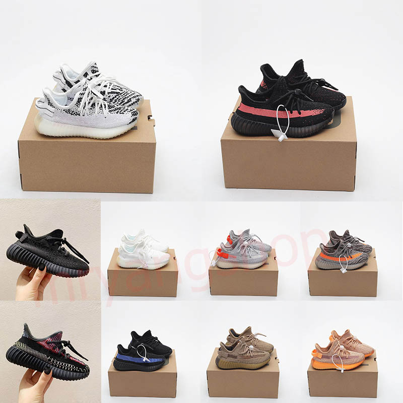 Hot 350 Toddlers kids Shoes boys Children Sneakers kid trainers sneaker shoe Toddler youth baby Girls Outdoor black bred black dazzling blue desi