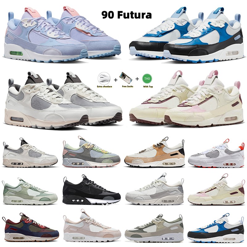 

90 Futura Mens Running Shoes 90s Scrap Cobalt Bliss Triple Black White Tan Wolf Grey Pastel Easter Medium Olive Red Accents Valentines Day Sail men women sport sneaker, 36