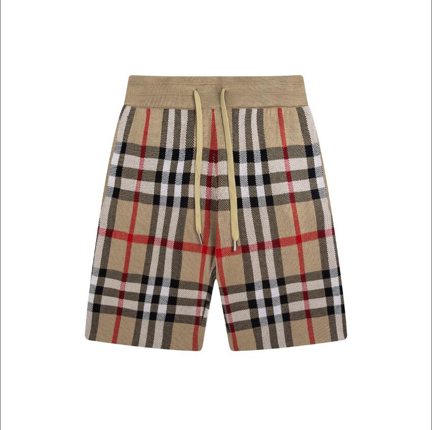 

Classic striped casual fashion shorts men's and women's same style silk blended jacquard wool straight tube design casual slimmer-7, Red
