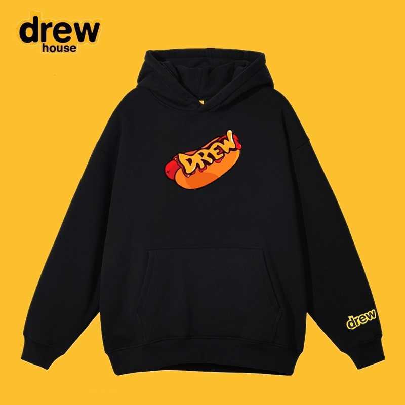 

DrewHouse Smiley Hot Dog Print Hooded Sweater Men's American Fashion Brand Loose Couple Thin Coat Men's Hoodies, Shipping fee