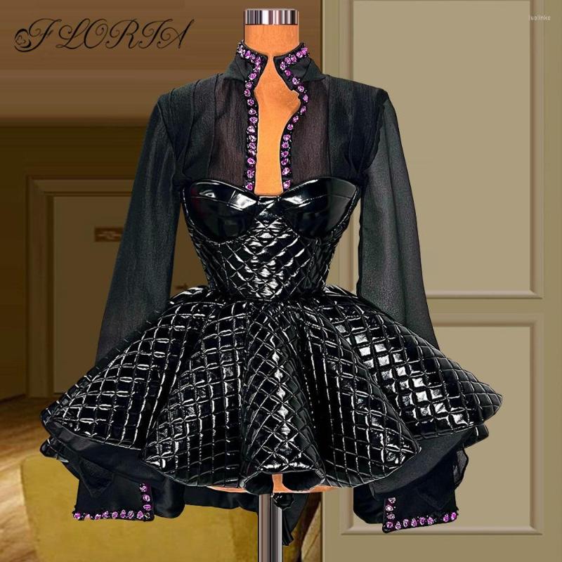 

Party Dresses Fashion Black Mini Cocktail Dress Long Sleeve Beaded Plaids Ball Gown Short Prom Spring Red Carpet Runway Robe De Fiesta, Purple