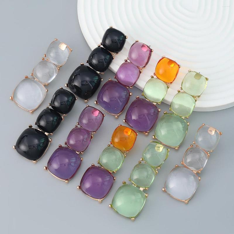 

Dangle Earrings Exaggerate European And American Geometric Shaped Multi-layer Square Resin Party For Women