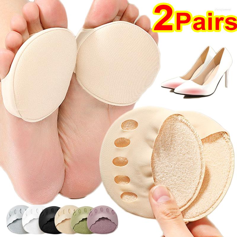 

Women Socks 2Pairs Toes Forefoot Pads For High Heels Non-slip Half Insoles Calluses Foot Pain Care Absorbs Toe Pad Inserts, White-3