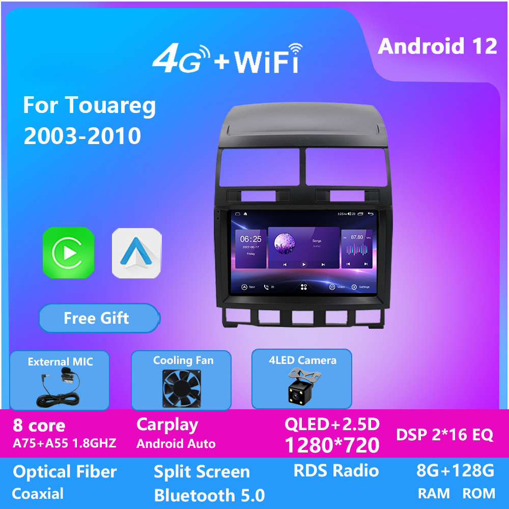 

Android 12 Video Auto Radio Mp5 Player Car Stereo 2Din 7 Touch Screen For VW Touareg 2003-2010