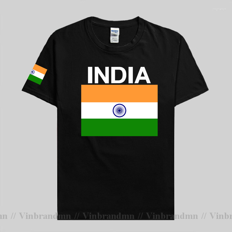 

Men's T Shirts India Man Classic T-shirts Nation Team Cotton Fashion Meeting Fans Streetwear Fitness Gyms Tops Country Flag IND, Black