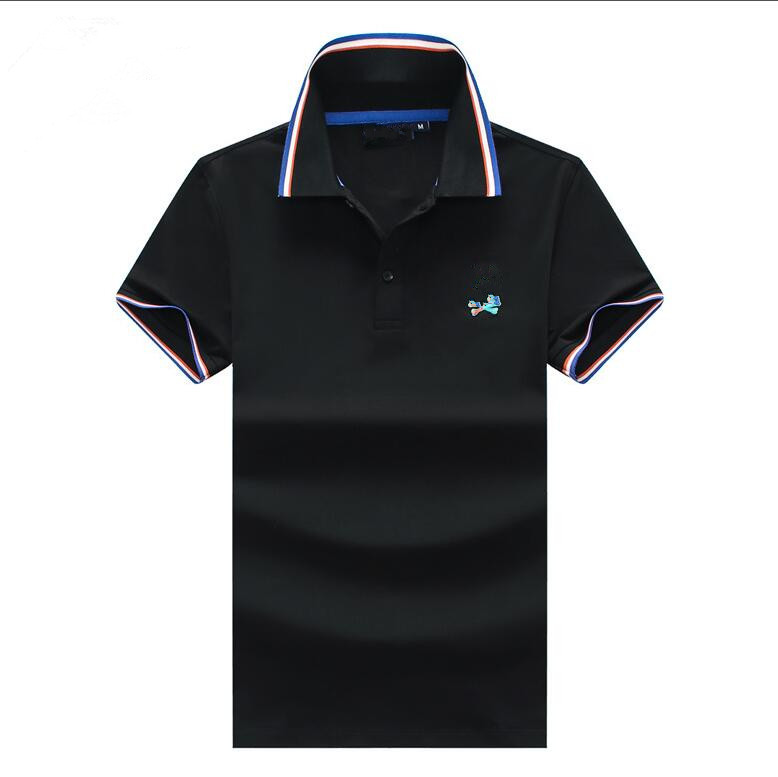 

summer Business short-sleeved POLO shirt men's thin plus fat plus size T-shirt American trend lapel top B9VD, Clear