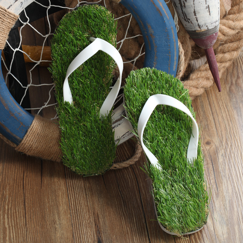 

Slippers Men women Imitation Grass Flip Flops For Men Summer Beach Flip Flops Flat Shoe Out Sandals Slipper Women Sandals BF22 230413, Green white