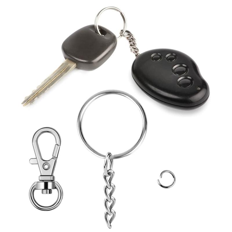 

Keychains 100Pieces Swivel Clasps Lobster Clasp Hook Metal Claw With Chain And Split Ring For Charms DIY Jewelry T8DEKeychains