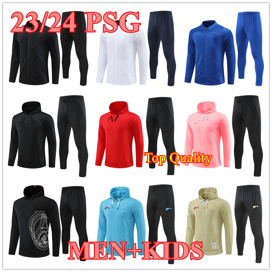 

2022 2023 PSGs soccer tracksuits jacket futbol Long sleeves 22/23 paris men Survetement kits Hommes Sportswear Adult kids training suits football francia tracksuit, 22 23 cotta