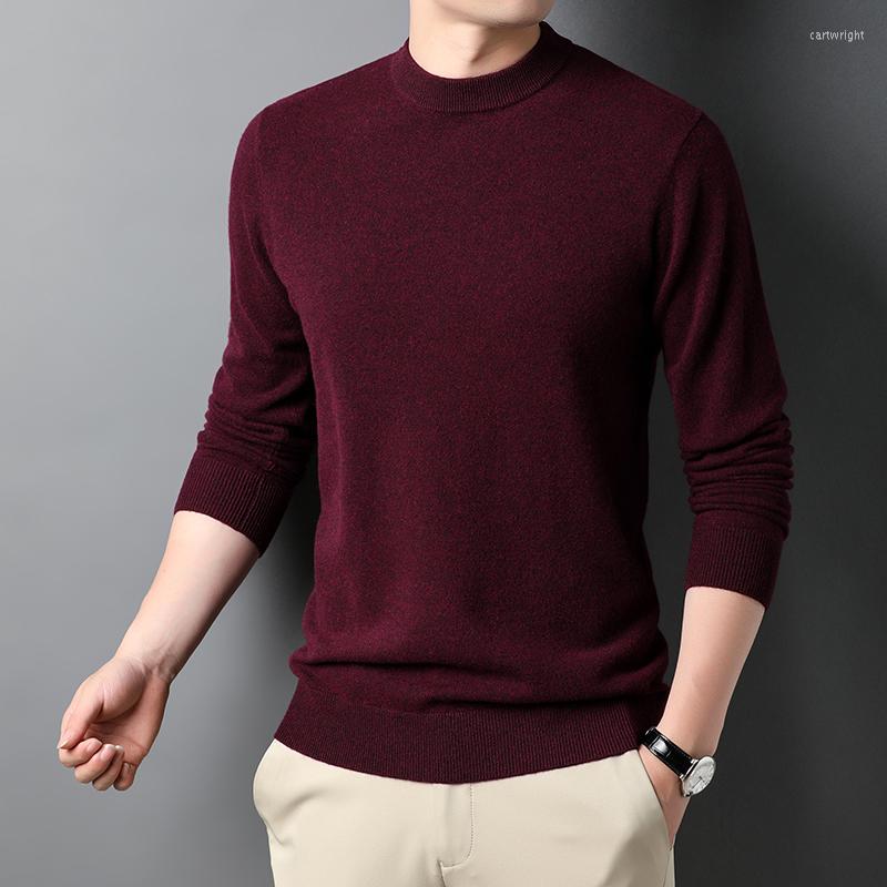 

Men's Sweaters Wool Spring Autumn Men's High Quality Long Sleeve Computer Knitted Thicked Casual Nock Neck Male, Grey blue