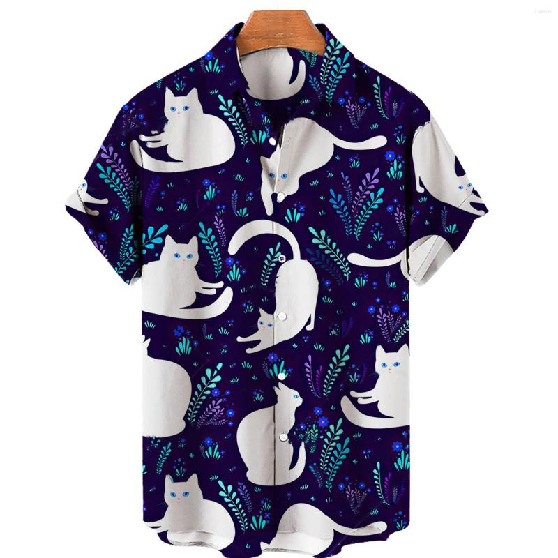 

Men' T Shirts Casual Men' Loose Lapel Print Short Sleeve Cuffs Button Port Style Floral Shirt Sand Beach Hawaiianss Summer Top, Sky blue