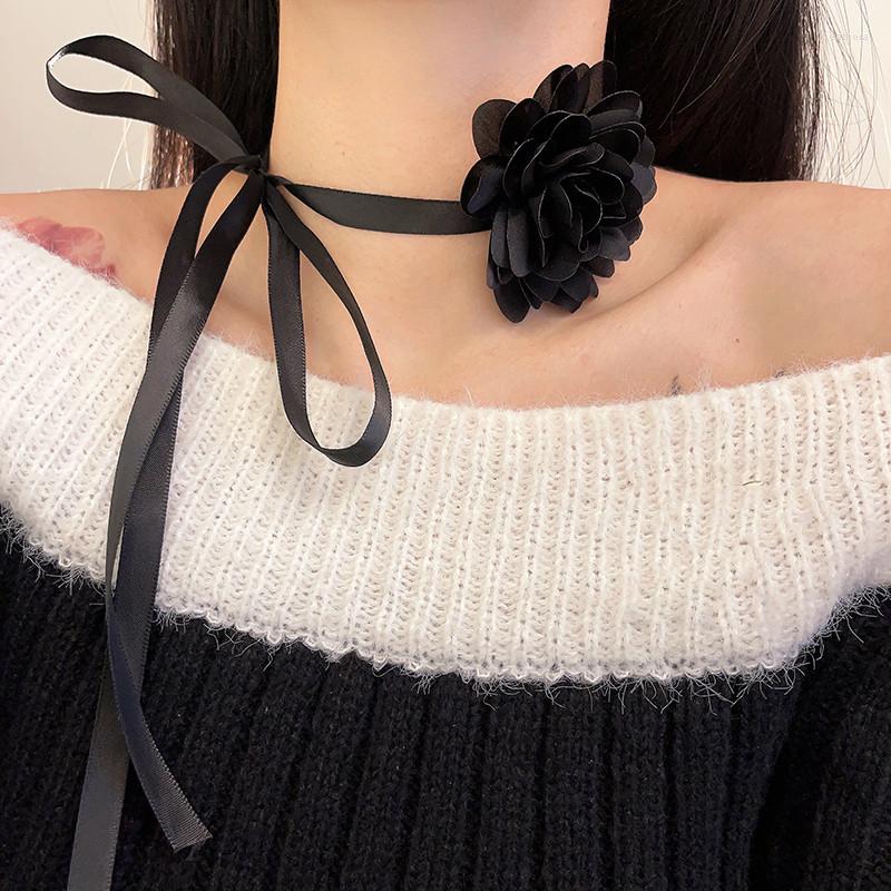 

Choker Ailodo Elegant Big Flower Necklace For Women Romantic Party Wedding Korean Fashion Jewelry Girls Gift 2023