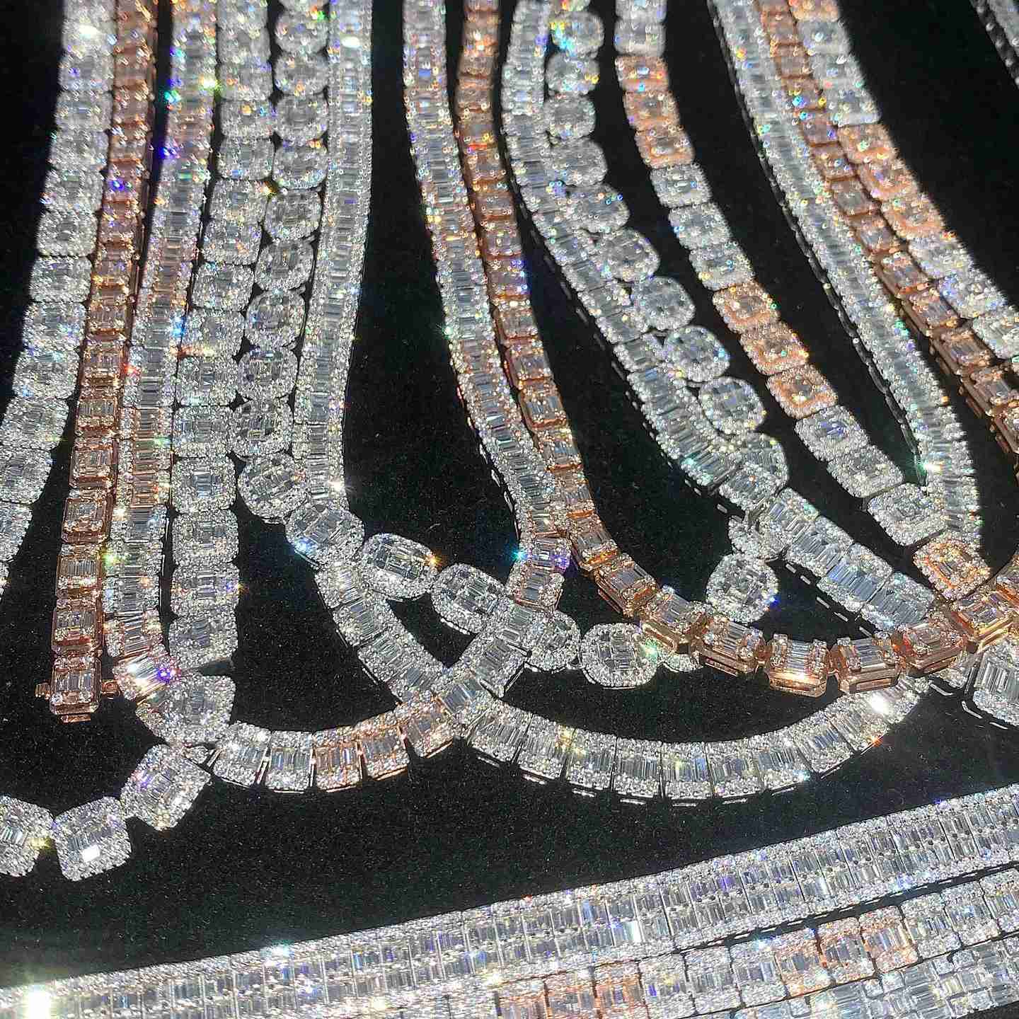 

Factory Vvs Moissanite Diamond Chain 925 Silver Hip Hop Jewelry Cuban Link Iced Out Clustered Tennis Necklace