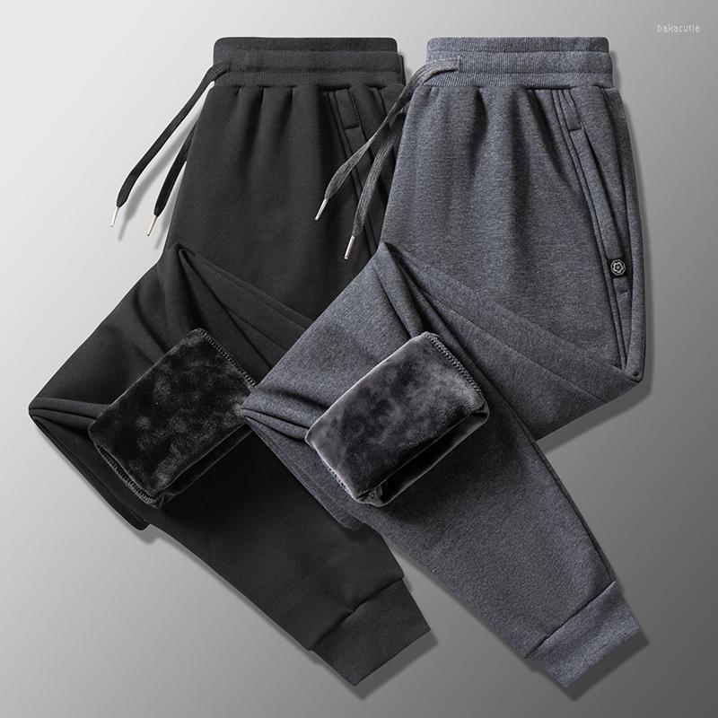 

Men' Pants Men' Thickened Warm Casual Youth Fashion Jogging Fitness Sports Winter M-8Xl Solid Color High-Quality Cotton, 008-black leggings