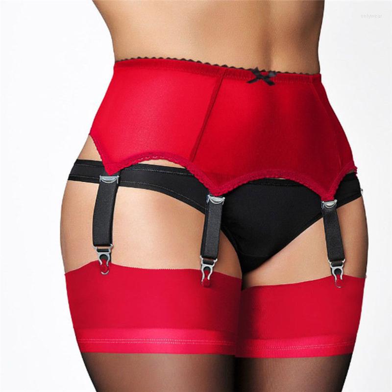 

Garters Garter Belt Women High Waist Mesh Suspender Female Lady Elastic Lingerie Femme Night Club, Red