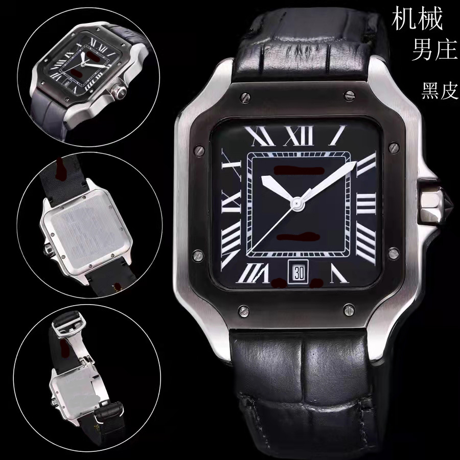 

Top Quality Men Fashion Watch Classic Square Design Stainless Steel Mens Watches Automatic Movement Glide Sweep Move Wristwatches Clock a30