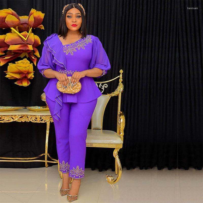 

Ethnic Clothing African Clothes For Women 2 Piece Spring Ruffles Long Sleeved Sets Casual Streetwear Fashion Straight Outfits Suit