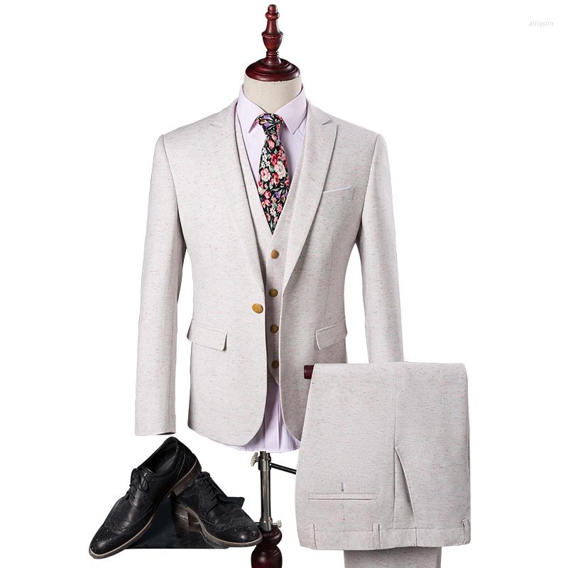 

Men's Suits Men's Slim Fit 3 Pieces Suit Single Breasted One Button Business Casual Wedding Prom Formal Light Pink Jacket Vest &