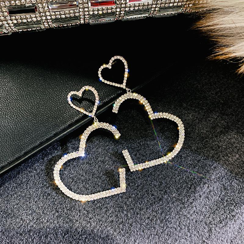 

Dangle Earrings Elegant Cute Romantic Heart To Rhinestone Love For Women Korea Fashion Jewelry Earings