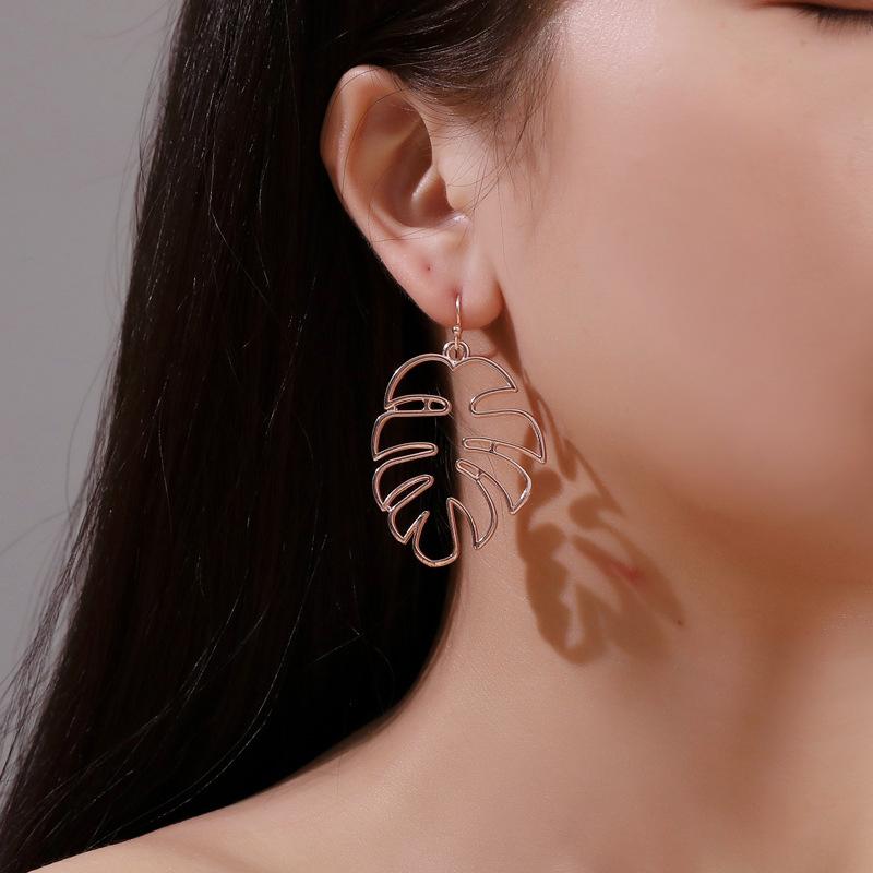 

Dangle Earrings & Chandelier Yo Statement Big Leaf Drop 2023 For Women Fashion Vintage Geometric Gold Long Hollow Metal Earring JewelryDangl